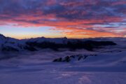 Sunset View From Spearhead Hut Kees Clair Whistler Backcountry Skiing
